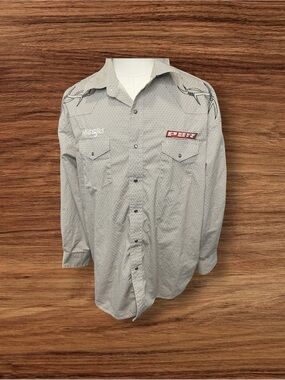 PBR Wrangler Men's XXL Pearl Snap Embroidery Western Cowboy Rodeo Diamonds Shirt